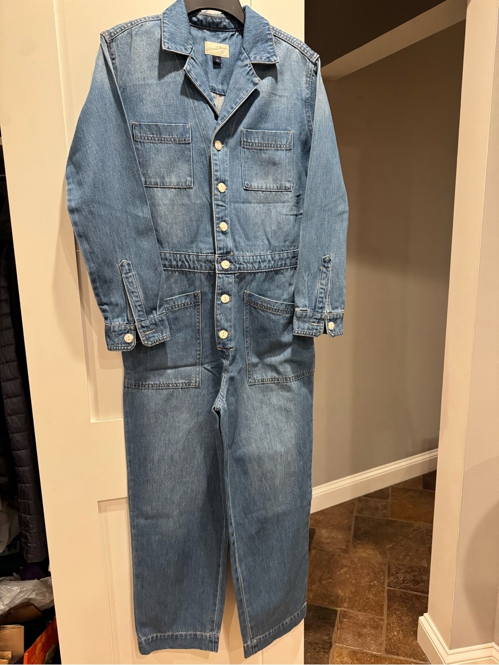 Women's Light Blue Denim Coverall Jumpsuit